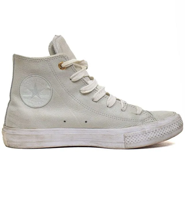 White Leather High Top Sneakers