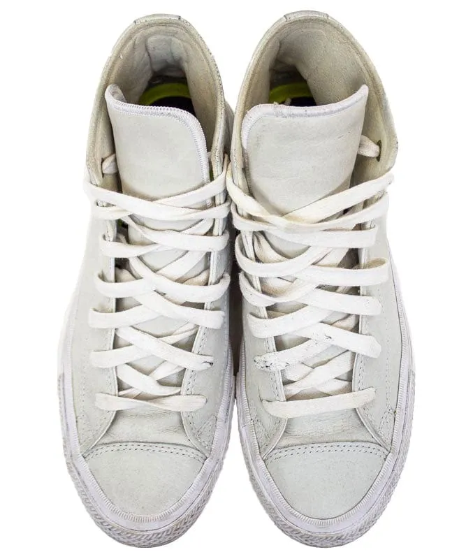 White Leather High Top Sneakers