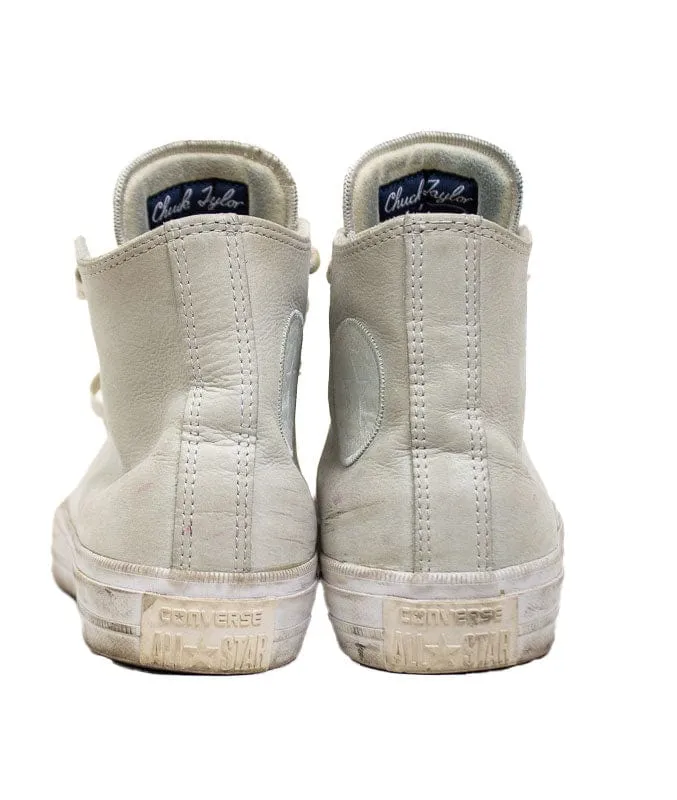 White Leather High Top Sneakers
