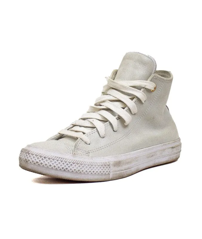 White Leather High Top Sneakers