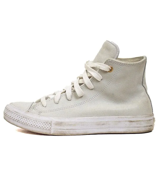 White Leather High Top Sneakers