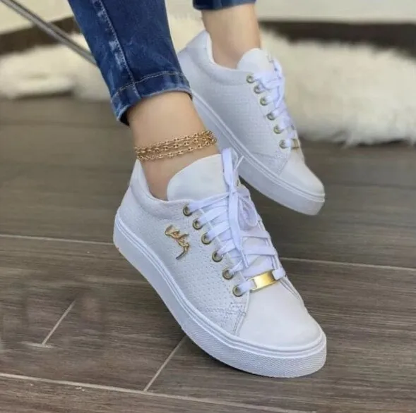 Women round toe platform casual rubber shoes