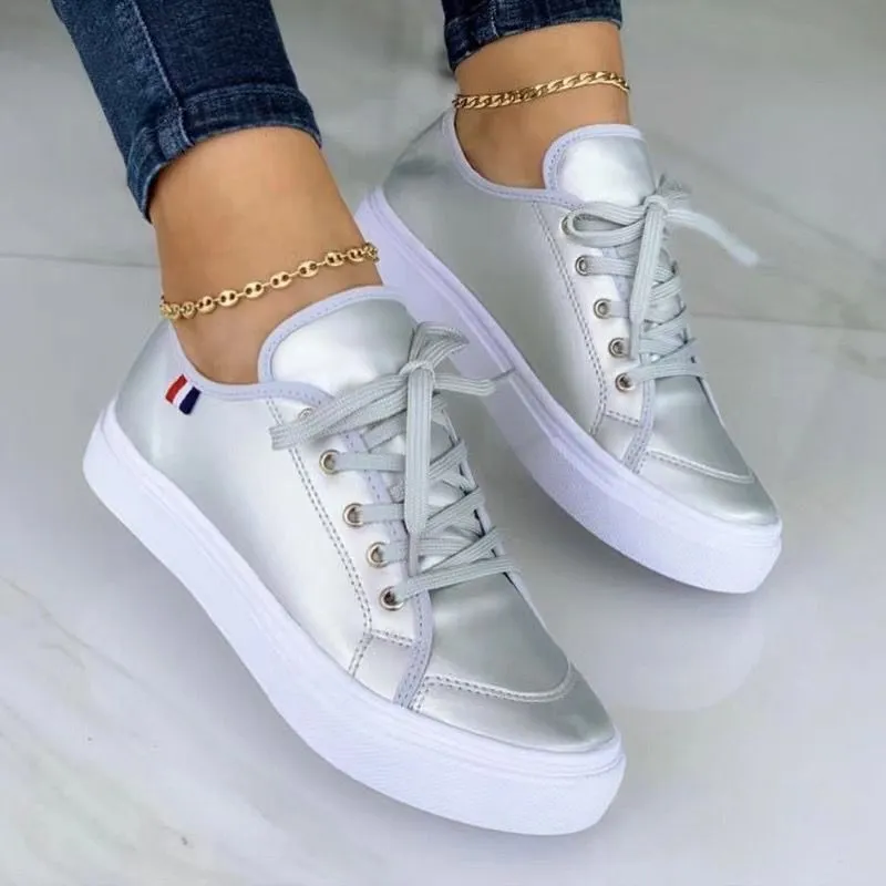 Women round toe platform casual rubber shoes