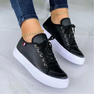 Women round toe platform casual rubber shoes
