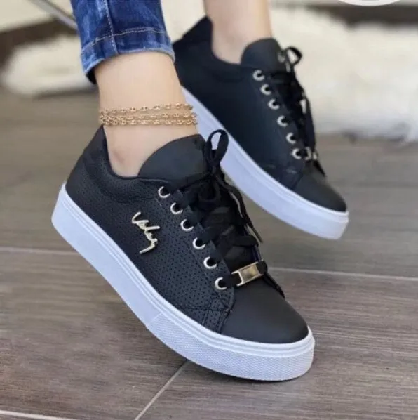 Women round toe platform casual rubber shoes