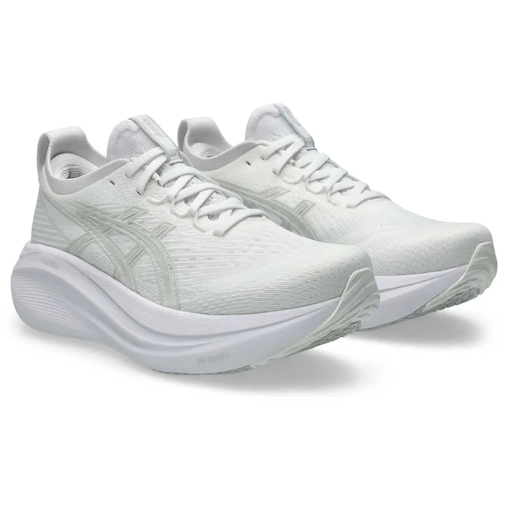 Women's Gel-Nimbus 27 Running Shoe - White/Glacier Grey - Regular (B)