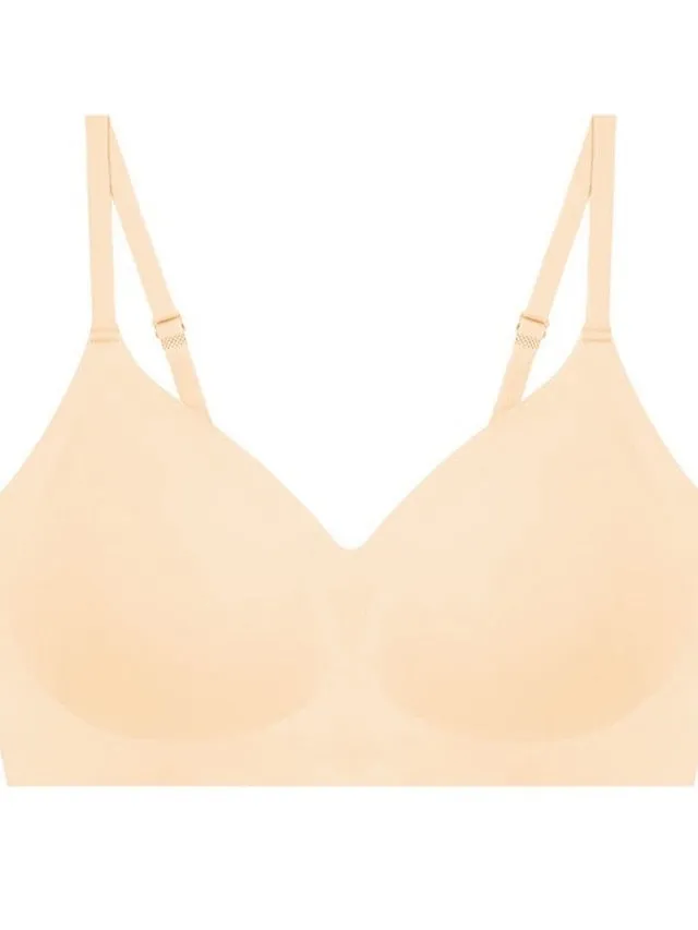 Women's Wireless Bras Padded Bras Sports Bras Fixed Straps 34 Cup V Neck Breathable Running Push Up Pure Color Pull-On Closure