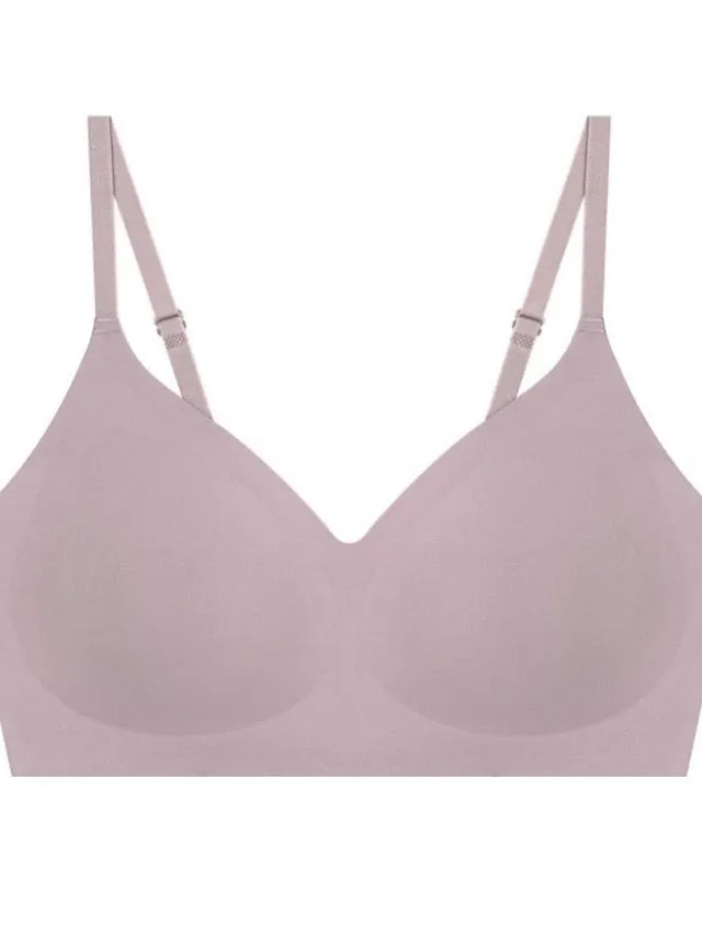 Women's Wireless Bras Padded Bras Sports Bras Fixed Straps 34 Cup V Neck Breathable Running Push Up Pure Color Pull-On Closure