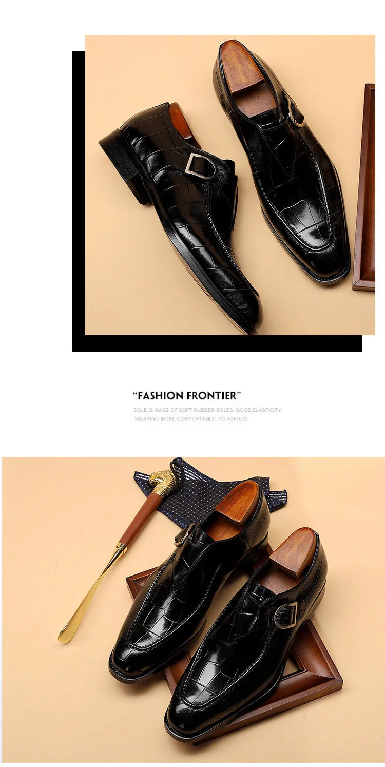 Yeknu New Classic Business Flat Shoes Men Designer Formal Dress Leather Shoes Men&#39;s Loafers Valentine Gifts Shoes Men Dress Shoes