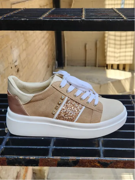 Yellow Box Elvera Sand Flatform Sneakers