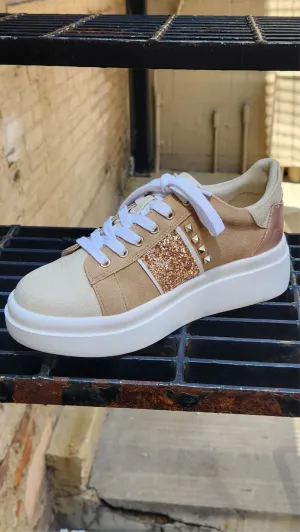 Yellow Box Elvera Sand Flatform Sneakers